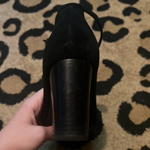 Clarks Chryssa Jana Black Suede Ankle Strap Heels Size 10 - Picture 10 of 11